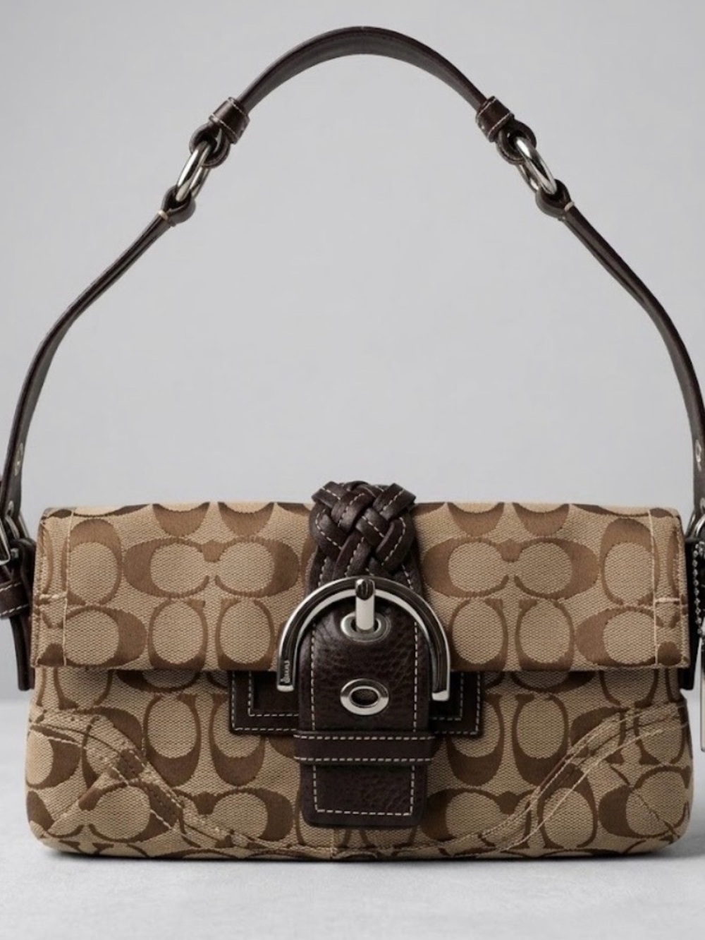 Vintage COACH Soho 6280 Signature Y2K Jacquard Braided Shoulder Bag